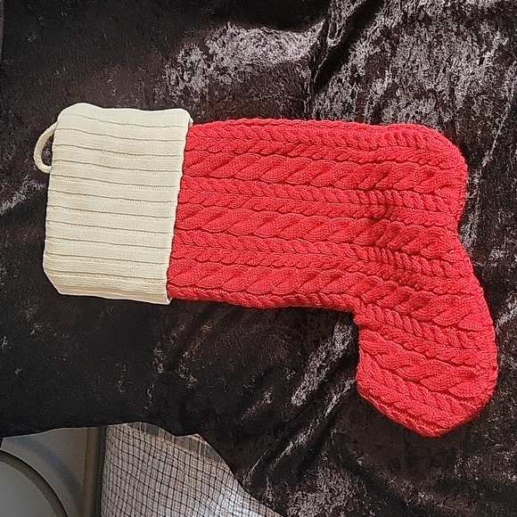 St. Nicholas Square LargeRed Knit Monogram Stocking Letter "D" - Picture 4 of 4